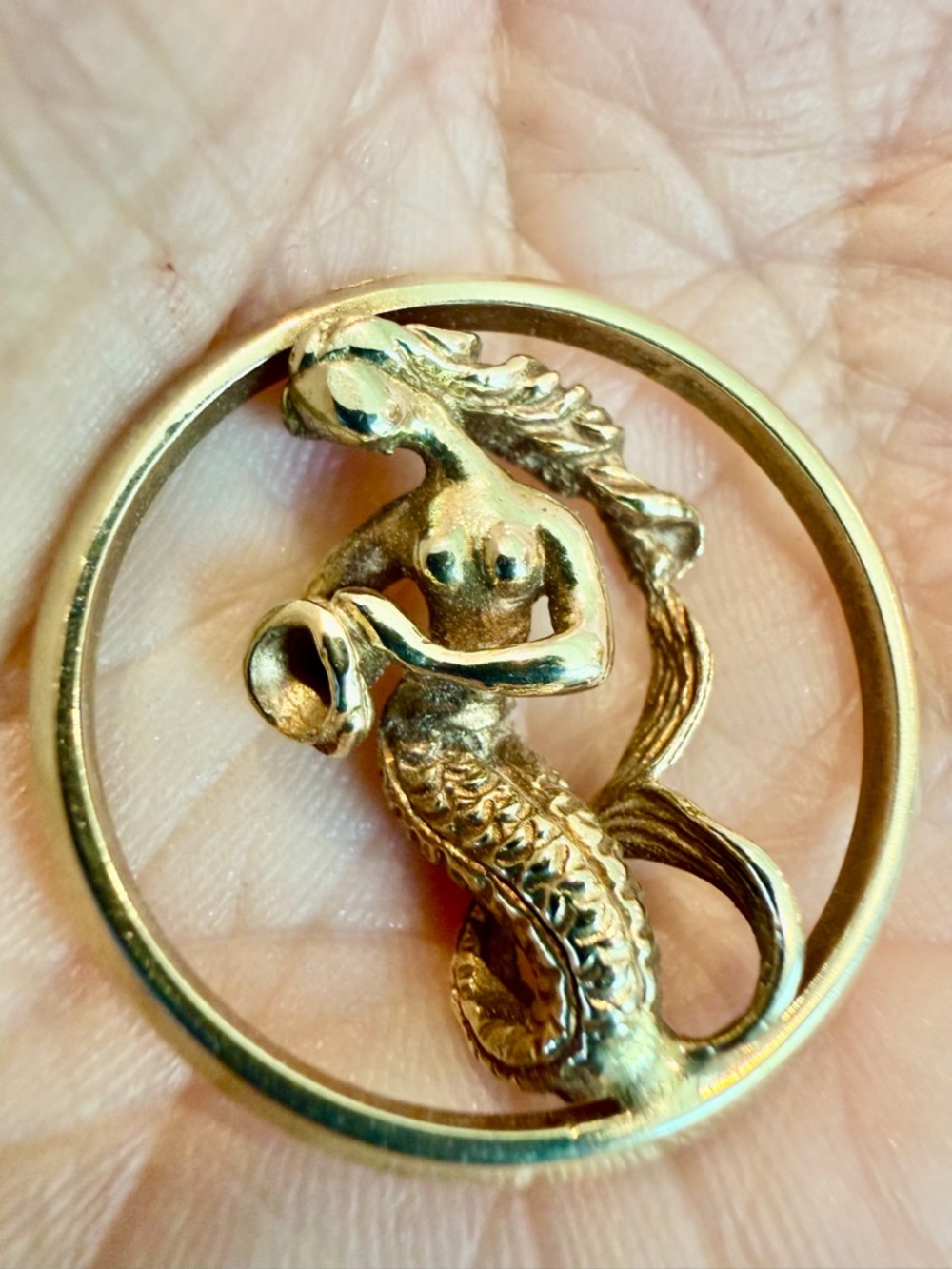 14k gold mermaid charm or pendant